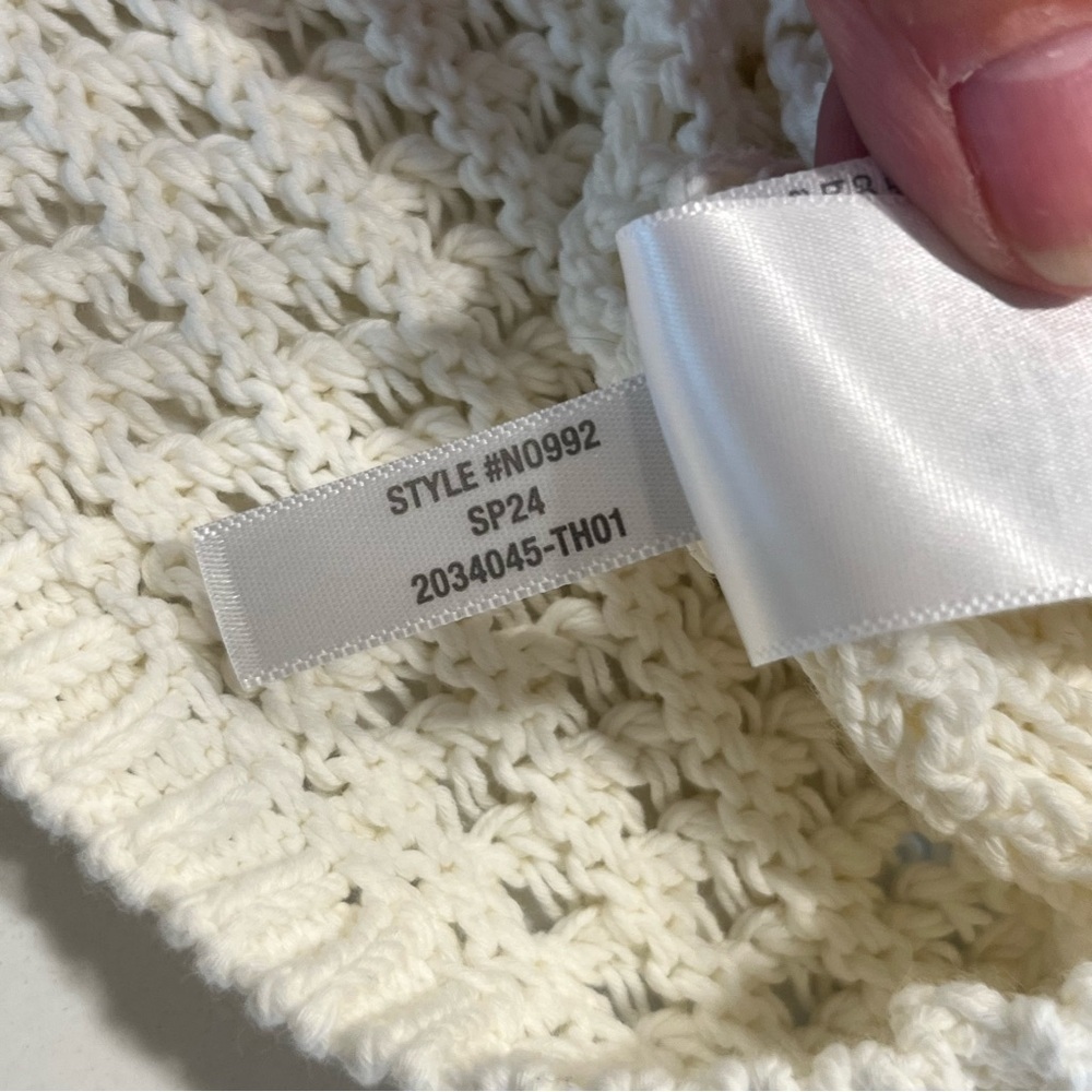 NWT Madewell Cream Crocheted Lightweight Cotton Sweater Tank Medium - Picture 12 of 12